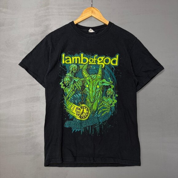 Unbranded Other - Vintage Lamb of God‎ Y2K Metal Graphic Skater Tee Shirt Medium Black
